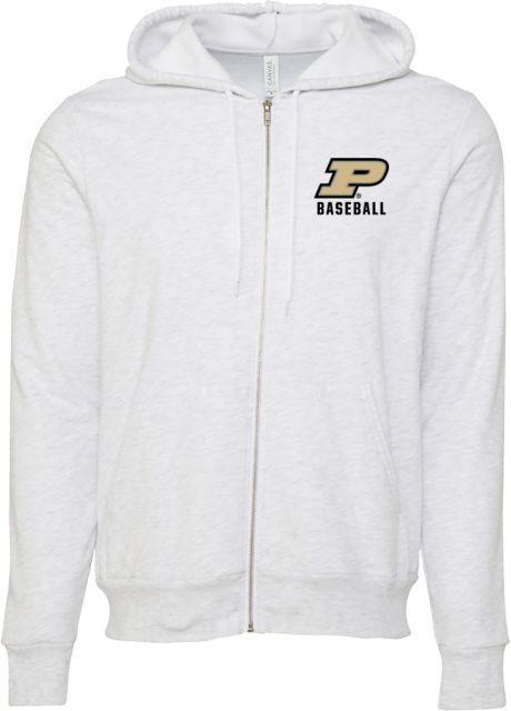 Purdue Bella + Canvas Ash Full Zip Hood Purdue P - Baseball