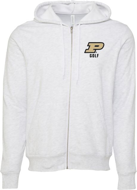 Purdue Bella + Canvas Ash Full Zip Hood Purdue P - Golf