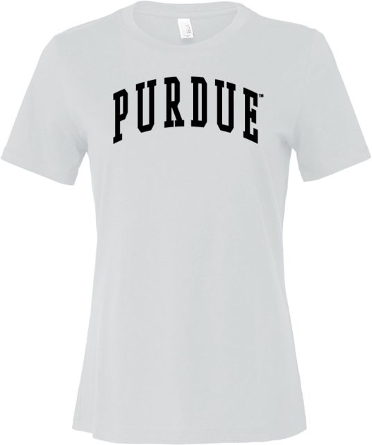 Purdue Bella + Canvas Womens Relaxed Cotton T Shirt Arched Purdue