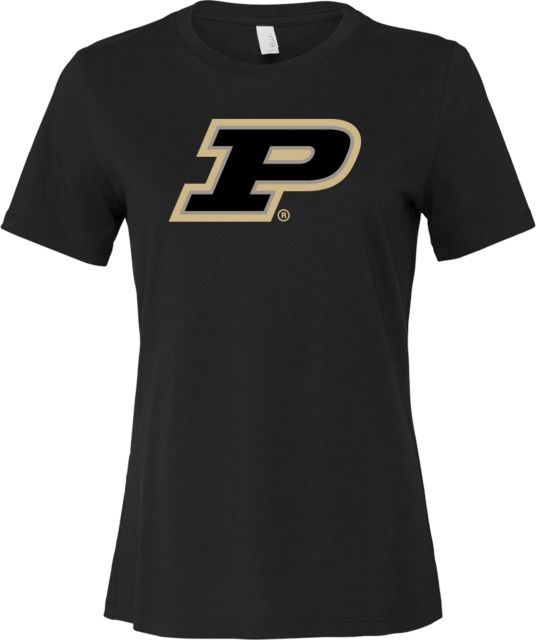 Purdue Bella + Canvas Womens Relaxed Cotton T Shirt Primary Athletic Mark