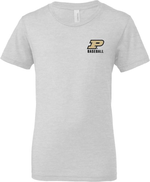 Purdue Bella + Canvas Youth Ash Jersey T Shirt Purdue P - Baseball