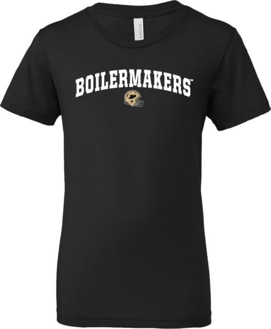 Purdue Bella + Canvas Youth Jersey T Shirt Boilermakers w/ Purdue Football Helmet