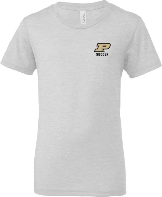 Purdue Bella + Canvas Youth Ash Jersey T Shirt Purdue P - Soccer