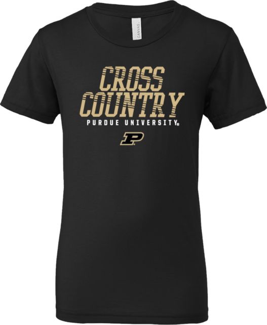 Purdue Bella + Canvas Youth Jersey T Shirt Purdue Cross Country Rays Graphic