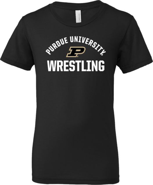 Purdue Bella + Canvas Youth Jersey T Shirt Purdue University Wrestling Arch