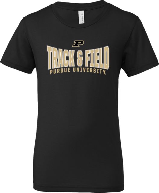 Purdue Bella + Canvas Youth Jersey T Shirt Purdue Track and Field Squeeze