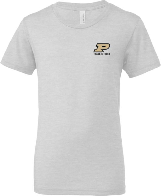 Purdue Bella + Canvas Youth Ash Jersey T Shirt Purdue P - Track adn Field