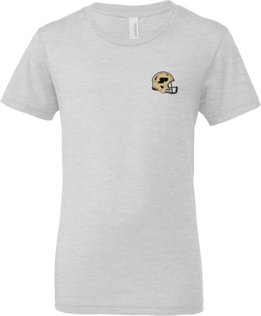 Purdue Bella + Canvas Youth Ash Jersey T Shirt Purdue Football Helmet