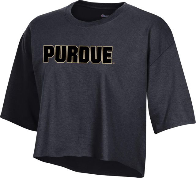 Purdue Champion Crop Tee Purdue Athletic Wordmark