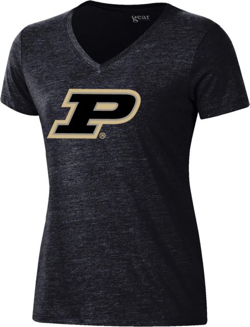Purdue Gear Womens Triblend VNeck Tee Primary Athletic Mark