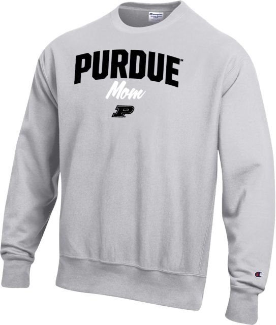 Purdue Champion Reverse Weave Sliver Crew Purdue Mom Script - ONLINE ONLY