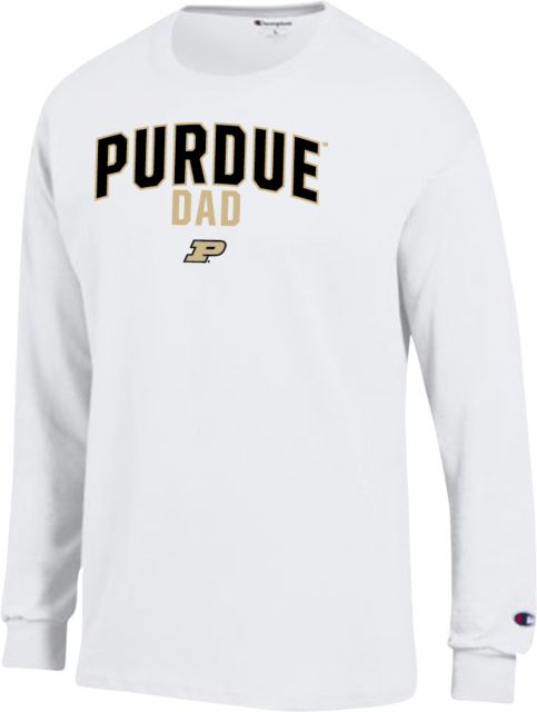 Purdue Champion Long Sleeve T Shirt Arched Purdue Dad - ONLINE ONLY