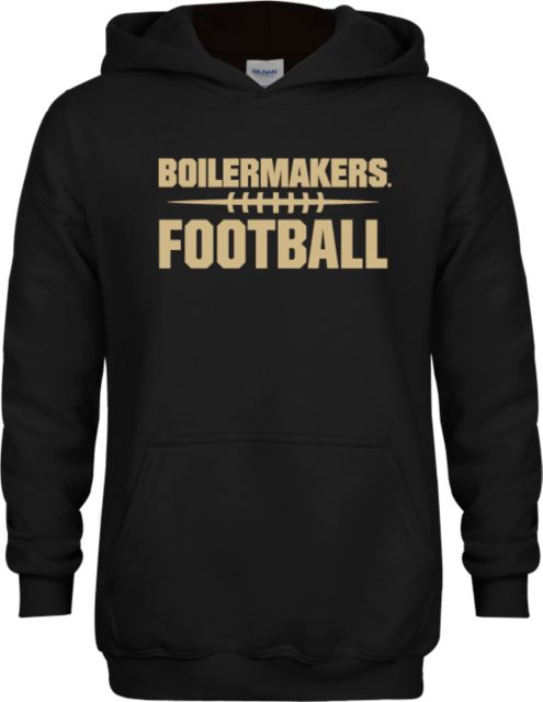 Purdue Youth Fleece Hoodie Boilermakers Football Stacked w/ Seam