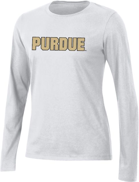 Purdue Gear Womens Long Sleeve Tee Purdue Athletic Wordmark
