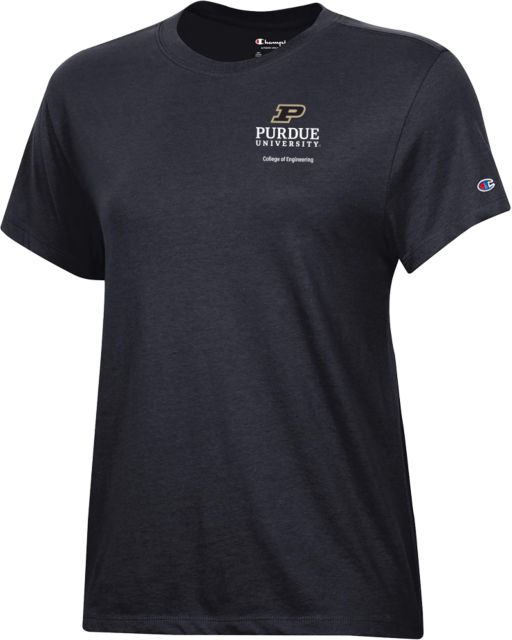 Purdue Champion Womens Core Short Sleeve Tee Purdue COE - Stacked - ONLINE ONLY