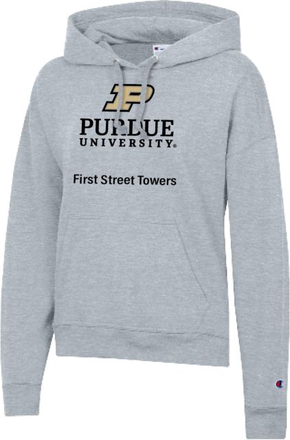 Purdue Champion Womens Powerblend Pullover Hood Purdue - First Street Towers - ONLINE ONLY