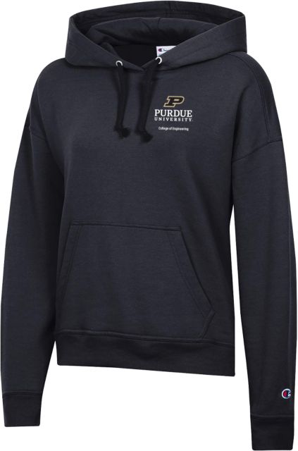 Purdue Champion Womens Powerblend Pullover Hood Purdue COE - Stacked - ONLINE ONLY