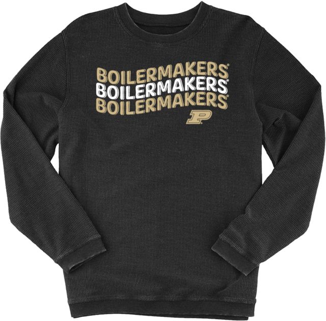 Purdue Boxercraft Womens Corded Crew Boilermakers Bubble Graphic