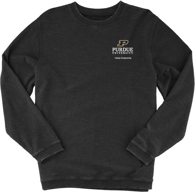 Purdue Boxercraft Womens Corded Crew Purdue COE - Stacked - ONLINE ONLY