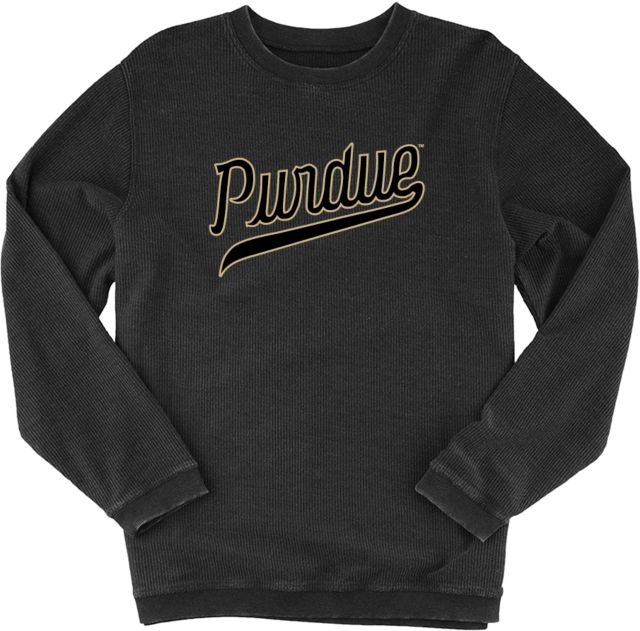 Purdue Boxercraft Womens Corded Crew Throwback Purdue Script - ONLINE ONLY