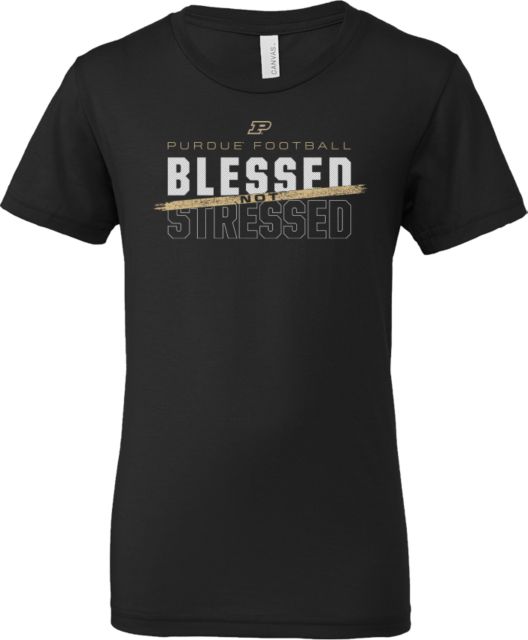 Purdue Blessed Not Stressed Purdue Youth Jersey T Shirt