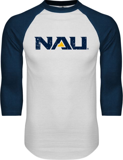 Northern Arizona Raglan Baseball Thirt NAU Distressed - ONLINE ONLY
