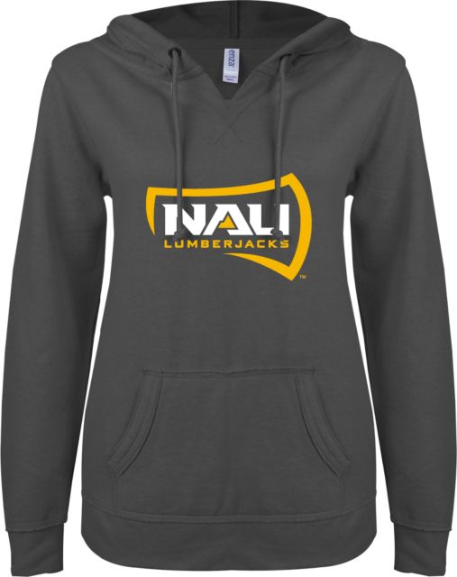 Northern Arizona ENZA Ladies V-Notch Raw Edge Fleece Hoodie NAU Lumberjacks - ONLINE ONLY