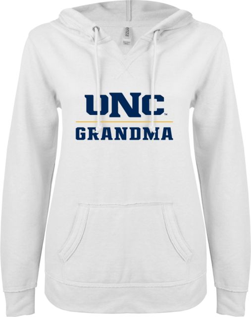 Northern Colorado ENZA Womens V Notch Raw Edge Fleece Hoodie Grandma - ONLINE ONLY