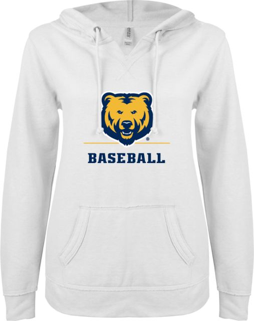 Northern Colorado ENZA Womens V Notch Raw Edge Fleece Hoodie Baseball - ONLINE ONLY