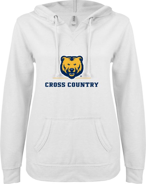 Northern Colorado ENZA Womens V Notch Raw Edge Fleece Hoodie Cross Country - ONLINE ONLY
