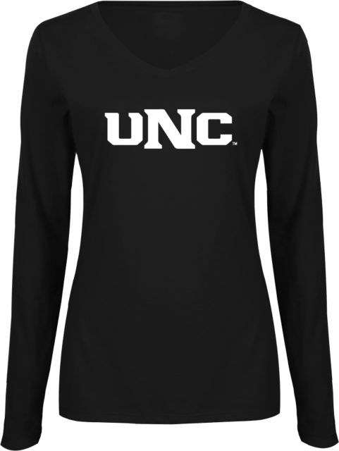 Northern Colorado Womens Long Sleeve V Neck Tee Black UNC - ONLINE ONLY