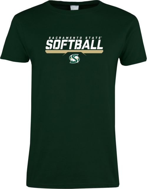 Sacramento State Ladies T Shirt Sacramento State Softball Stencil - ONLINE ONLY