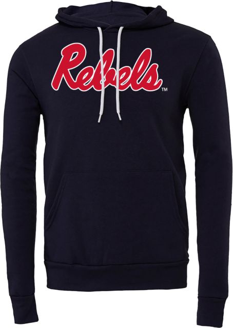 Ole Miss Bella + Canvas Fleece Hood Ole Miss Rebels Script - ONLINE ONLY