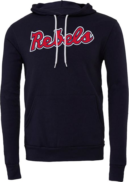 Ole Miss Bella + Canvas Fleece Hood Ole Miss Rebels Vintage Mark - ONLINE ONLY