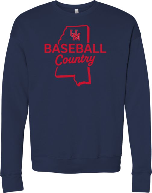 Ole Miss Bella + Canvas Fleece Crew Ole Miss - Baseball Country - ONLINE ONLY