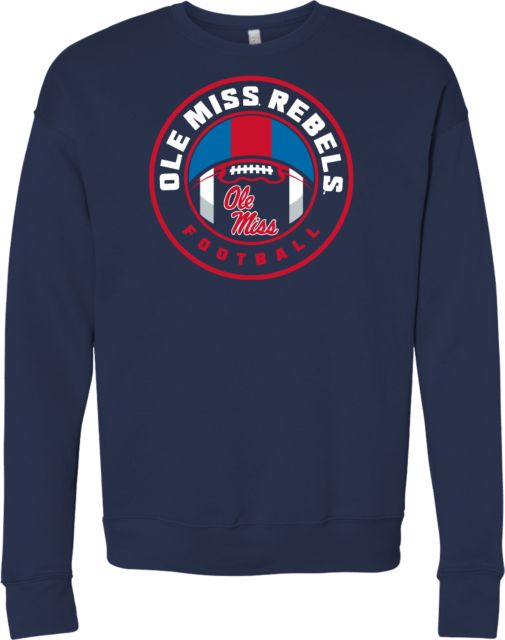 Ole Miss Bella + Canvas Fleece Crew Ole Miss - Rebels Football Game Ball - ONLINE ONLY