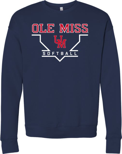 Ole Miss Bella + Canvas Fleece Crew Ole Miss - Softball Homeplate - ONLINE ONLY
