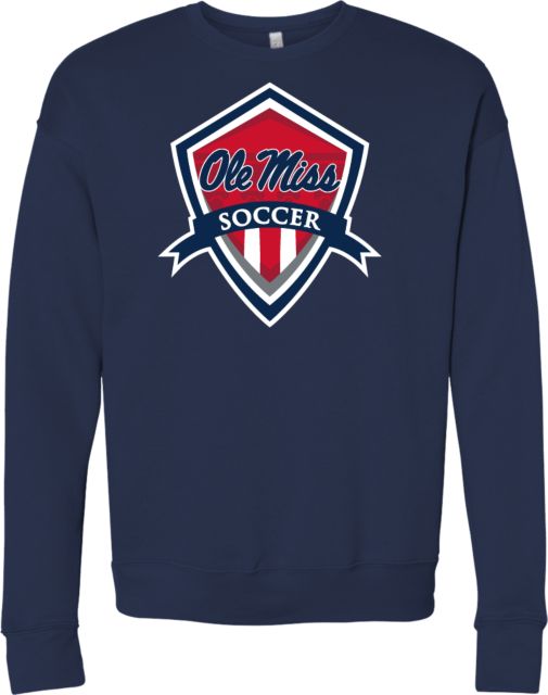 Ole Miss Bella + Canvas Fleece Crew Ole Miss - Rebels Soccer Shield - ONLINE ONLY