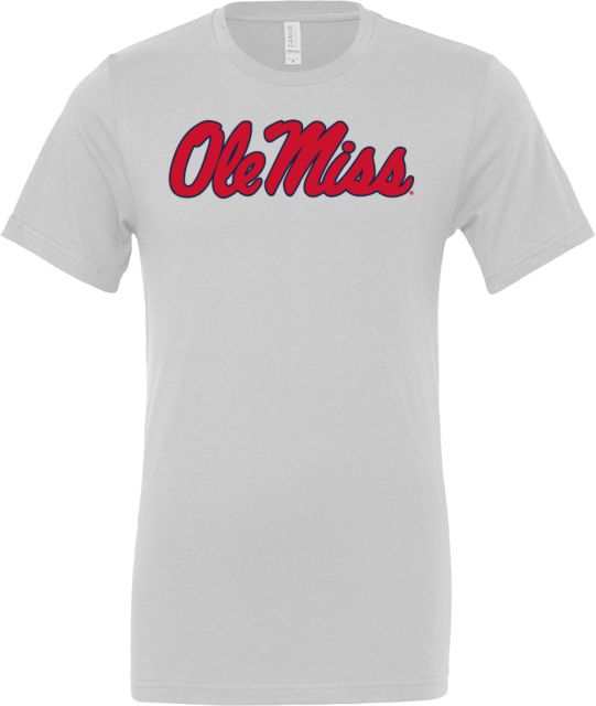 Ole Miss Bella + Canvas Jersey Cotton T Shirt Ole Miss Script - Official Wordmark - ONLINE ONLY