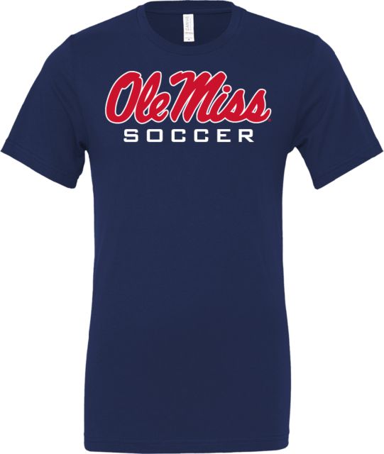 Ole Miss Bella + Canvas Jersey Cotton T Shirt Ole Miss Soccer - ONLINE ONLY
