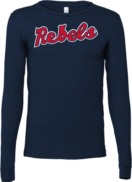 Ole Miss Bella + Canvas Jersey Cotton Long Sleeve T Shirt Ole Miss Rebels Vintage Mark - ONLINE ONLY