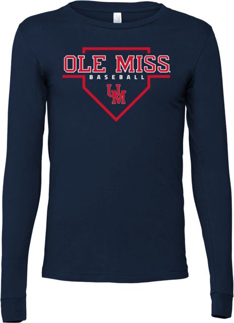Ole Miss Bella + Canvas Jersey Cotton Long Sleeve T Shirt Ole Miss - Baseball Homeplate - ONLINE ONLY