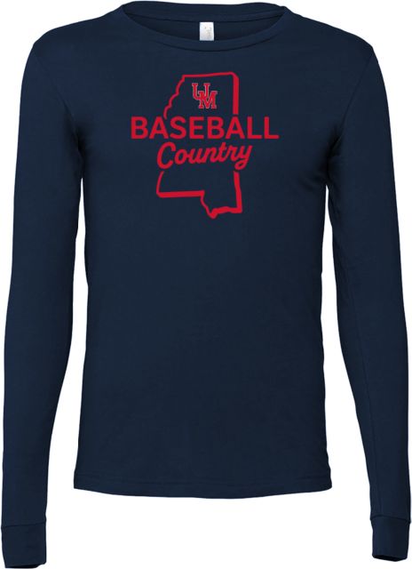 Ole Miss Bella + Canvas Jersey Cotton Long Sleeve T Shirt Ole Miss - Baseball Country - ONLINE ONLY