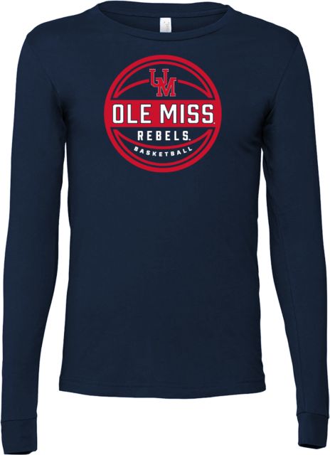 Ole Miss Bella + Canvas Jersey Cotton Long Sleeve T Shirt Ole Miss - Rebels Basketball Breakaway - ONLINE ONLY