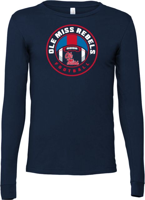 Ole Miss Bella + Canvas Jersey Cotton Long Sleeve T Shirt Ole Miss - Rebels Football Game Ball - ONLINE ONLY