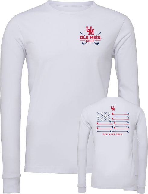 Ole Miss Bella + Canvas Jersey Cotton Long Sleeve T Shirt Ole Miss Golf - Hit the Pin - ONLINE ONLY