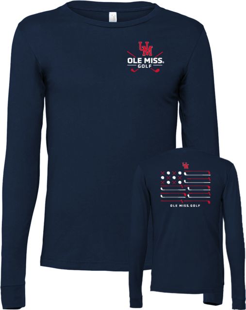 Ole Miss Bella + Canvas Jersey Cotton Long Sleeve T Shirt Ole Miss Golf - Hit the Pin - ONLINE ONLY