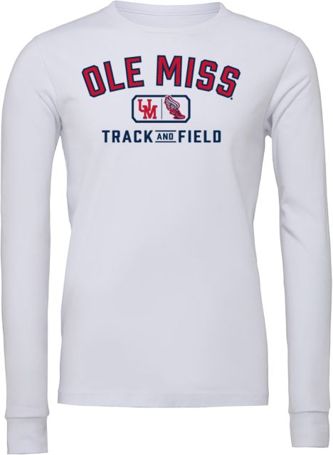 Ole Miss Bella + Canvas Jersey Cotton Long Sleeve T Shirt Ole Miss - Track and Field Lock Up - ONLINE ONLY