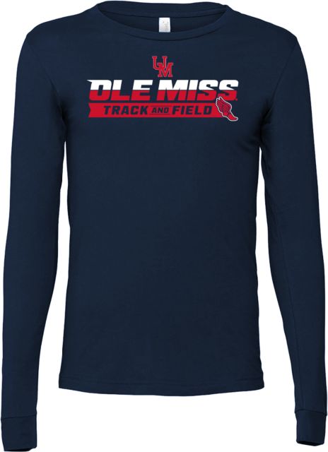 Ole Miss Bella + Canvas Jersey Cotton Long Sleeve T Shirt Ole Miss - Track and Field Finish Line - ONLINE ONLY