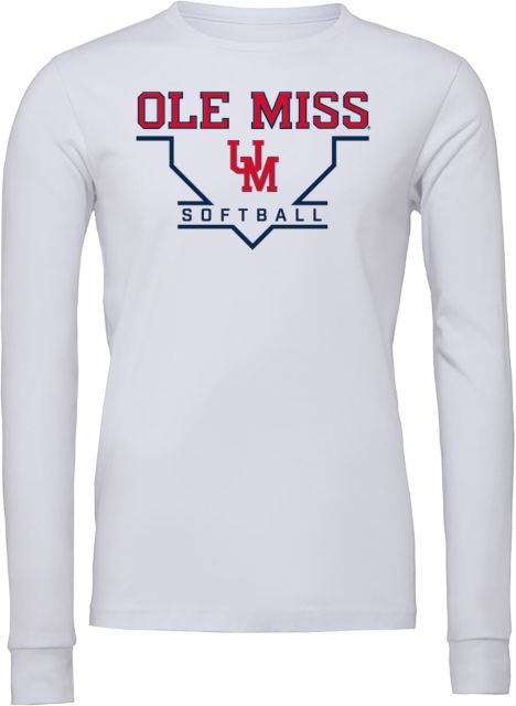 Ole Miss Bella + Canvas Jersey Cotton Long Sleeve T Shirt Ole Miss - Softball Homeplate - ONLINE ONLY